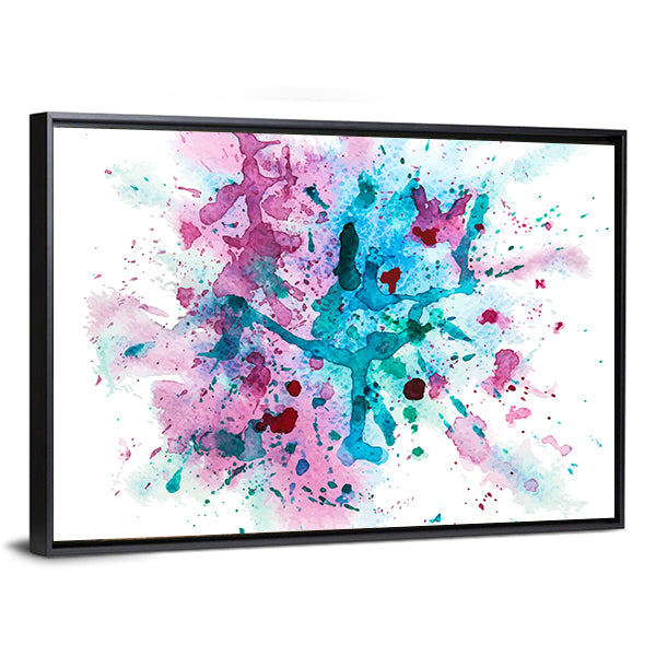 Multicolor Watercolor Splash Canvas Wall Art