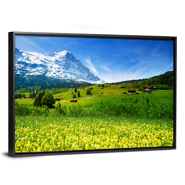 Swiss Alpine Wildflower Meadow Canvas Wall Art