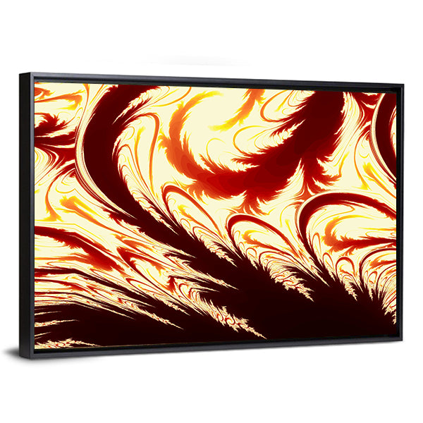 Fractal Flame Feather Illustration Canvas Wall Art