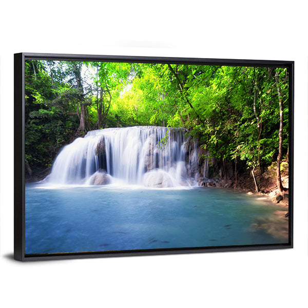 Tropical Waterfall in Thailand Canvas Wall Art