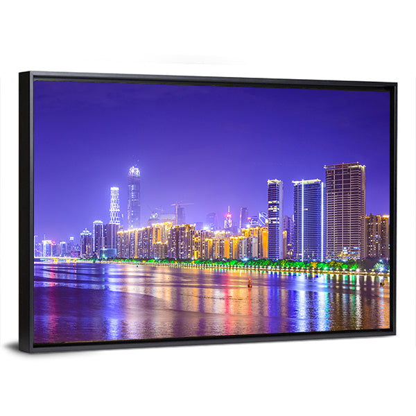 Guangzhou Skyline Over Pearl River Canvas Wall Art