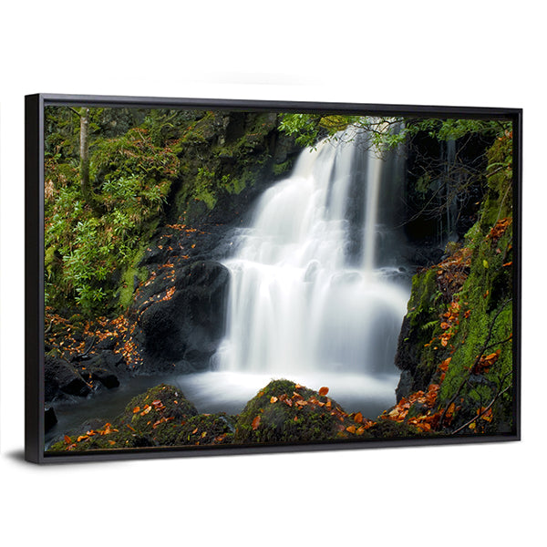 Tobermory Waterfall with Mossy Rocks Canvas Wall Art