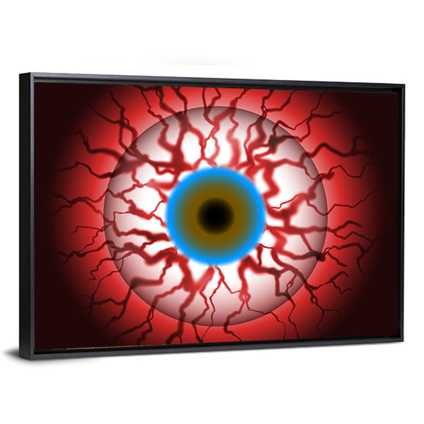 Spooky Bloodshot Eyeball With Veins Canvas Wall Art
