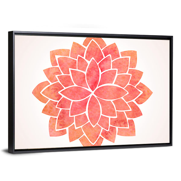 Red Lotus Mandala Canvas Wall Art