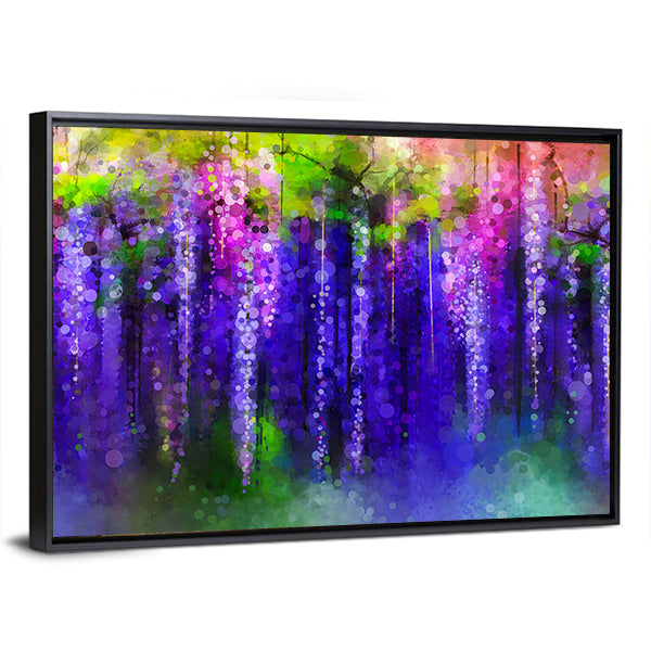 Wisteria Purple Flowers In Spring Canvas Wall Art