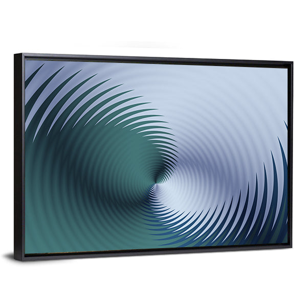 Teal Spiral Floral Pattern Canvas Wall Art