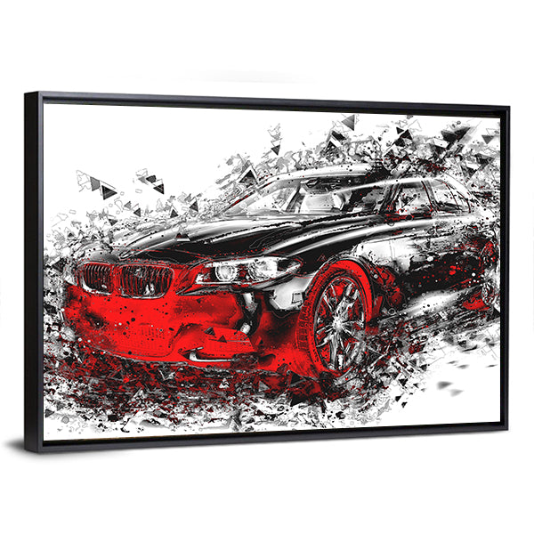 Abstract Bmw Sports Car Canvas Wall Art