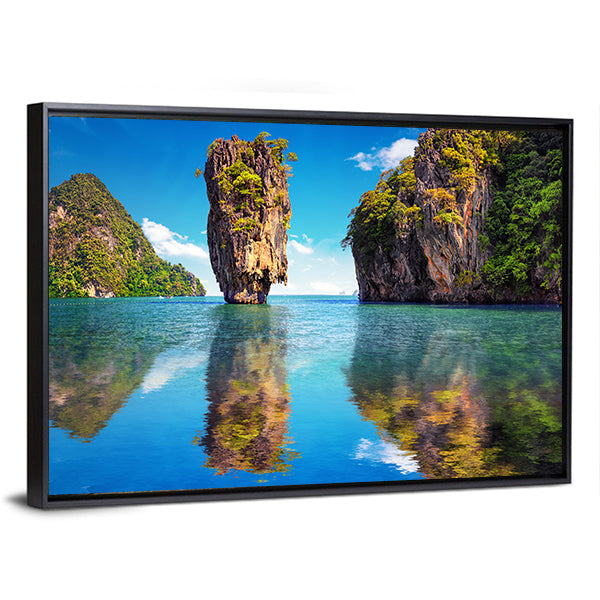 James Bond Island Reflection In Phuket Canvas Wall Art