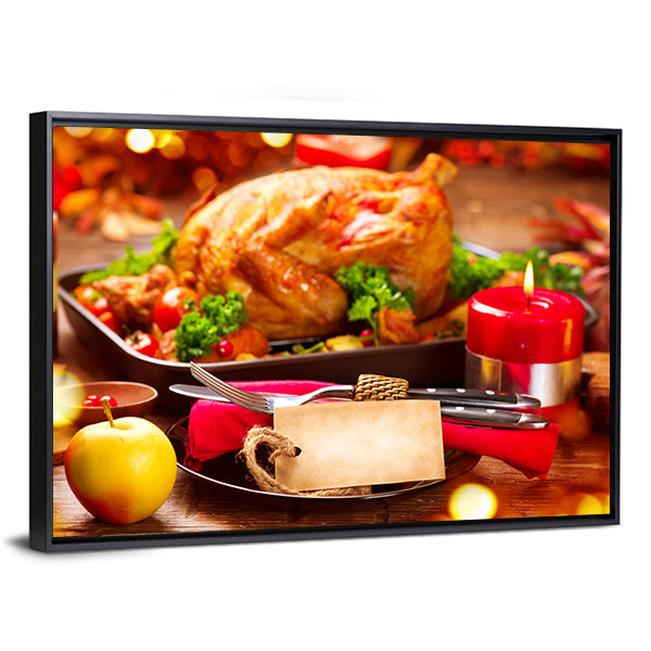 Thanksgiving Dinner Table Canvas Wall Art