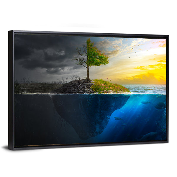 Life And Death On Floating Island Canvas Wall Art