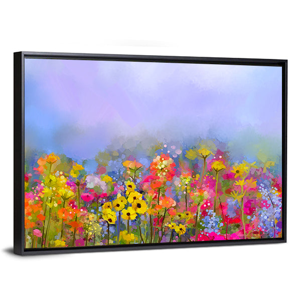Multicolor Spring Wildflower Meadow Canvas Wall Art
