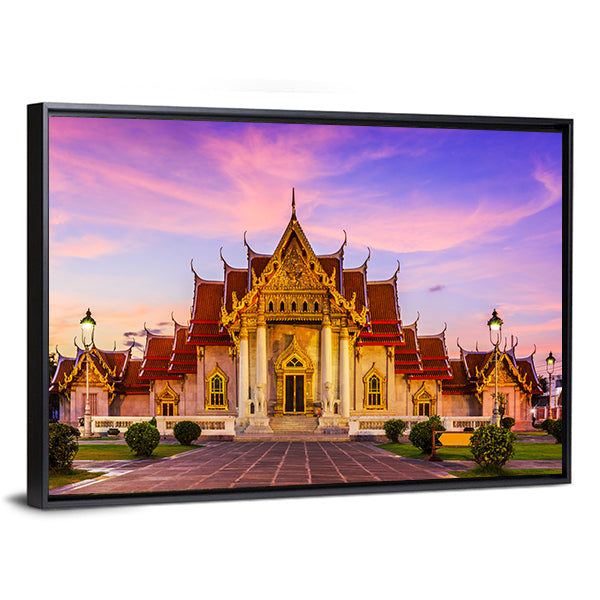 The Marble Temple In Thailand Canvas Wall Art