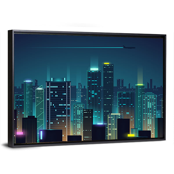 New York City Night Skyline Canvas Wall Art
