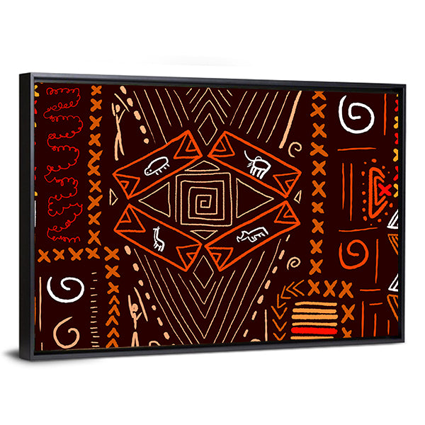 African Aboriginal Tribal Design Canvas Wall Art