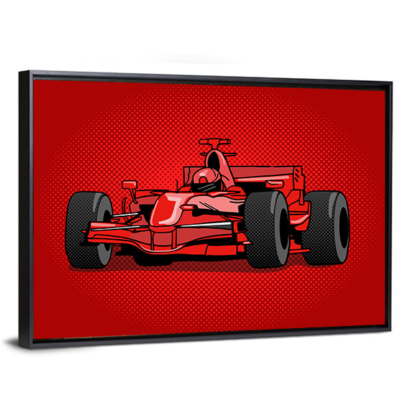 Red Pop Racing Car Canvas Wall Art