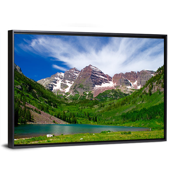Maroon Bells Alpine Lake and Mountain Peaks Canvas Wall Art