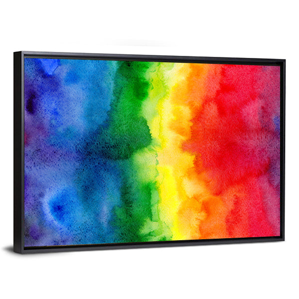 Watercolor Rainbow Gradient Canvas Wall Art