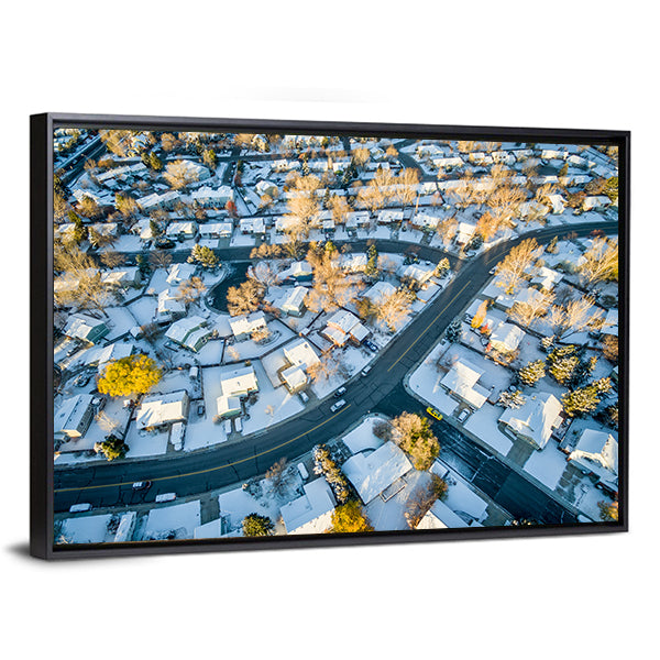 Fort Collins Cityscape In Colorado Canvas Wall Art