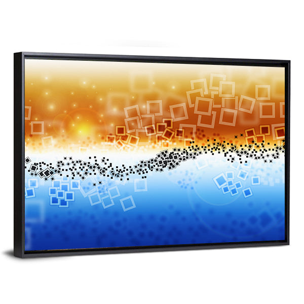 Data Transfer Abstract Landscape Canvas Wall Art