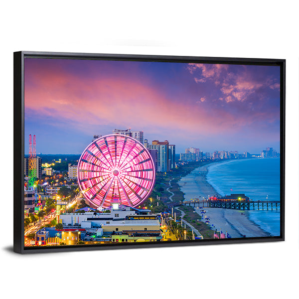 Myrtle Beach Sunset Ferris Wheel Canvas Wall Art