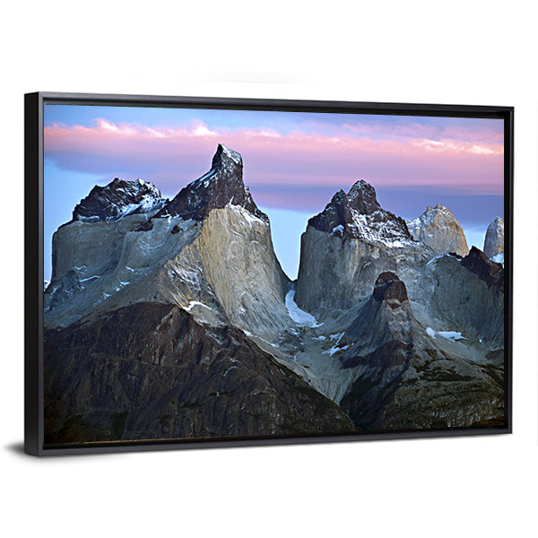 Torres Del Paine Mountain Peaks at Sunrise Canvas Wall Art