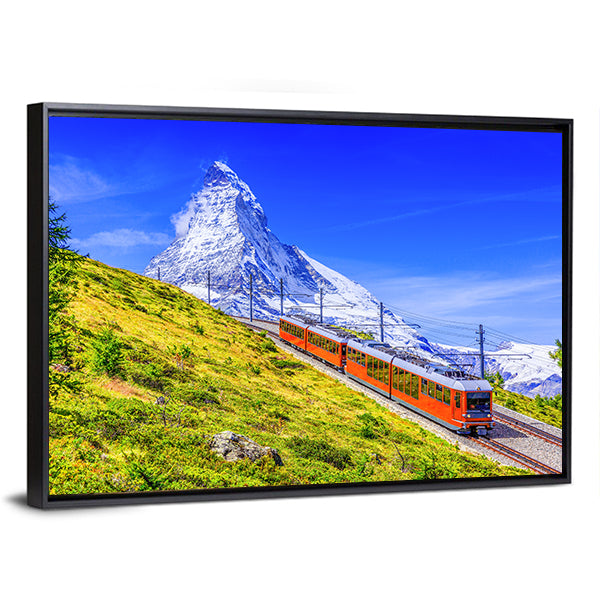 Gornergrat Tourist Train In Zermatt Switzerland Canvas Wall Art