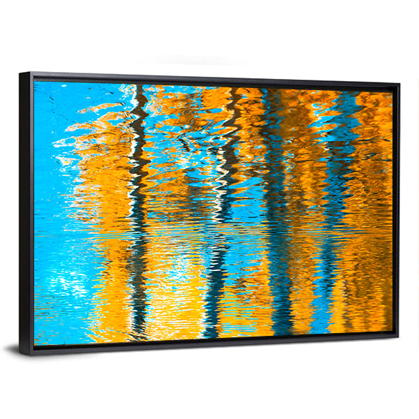 Autumn Reflections In Water Canvas Wall Art