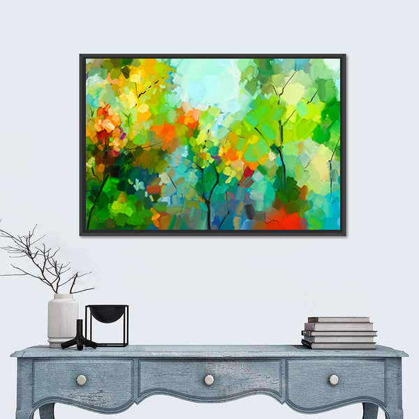 Spring Forest Abstract Canvas Wall Art