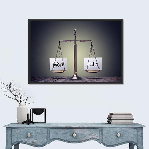 Work and Life Balance Scale Canvas Wall Art