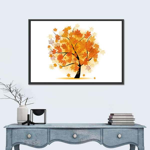 Maple Tree in Autumn Canvas Wall Art