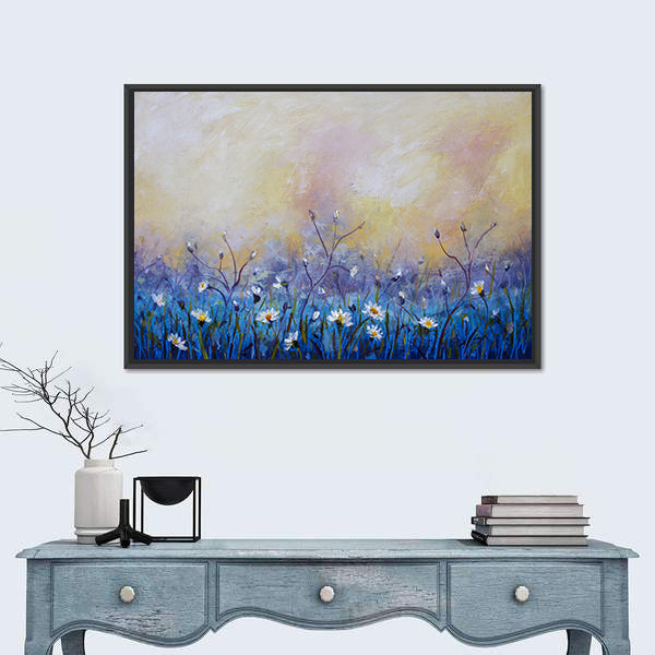 Abstract Daisy Meadow at Dawn Canvas Wall Art