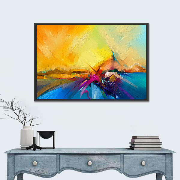 Sail on Sea Abstract Landscape Canvas Wall Art
