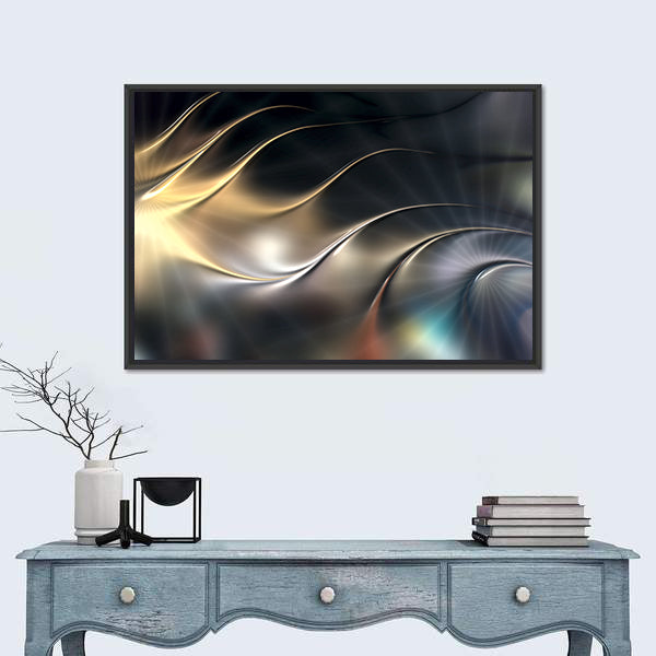 Abstract Metallic 3D Wave Canvas Wall Art