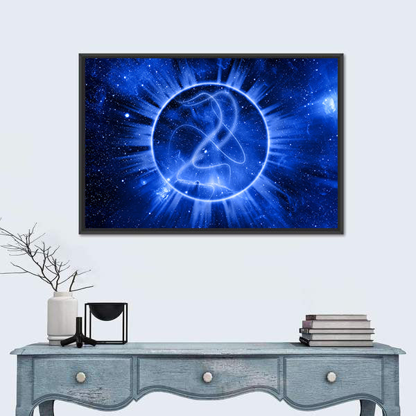 Mystical Celestial Circle Abstract Canvas Wall Art