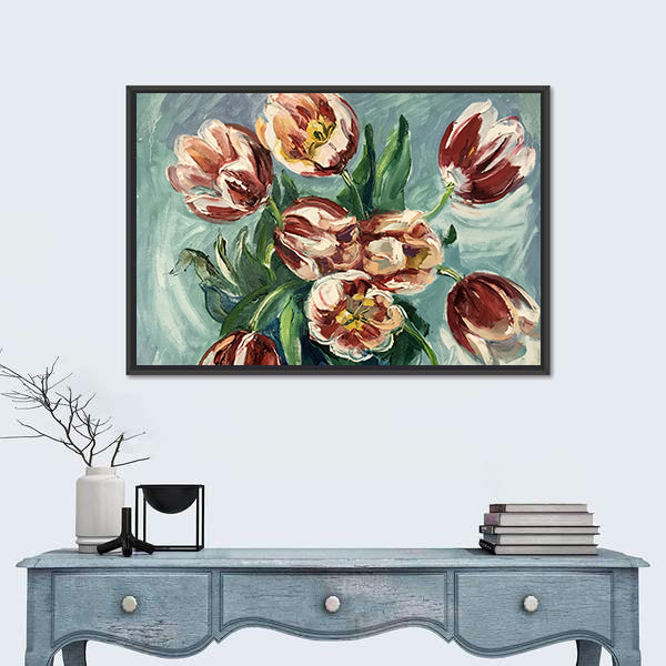 Variegated Tulips Still Life Canvas Wall Art
