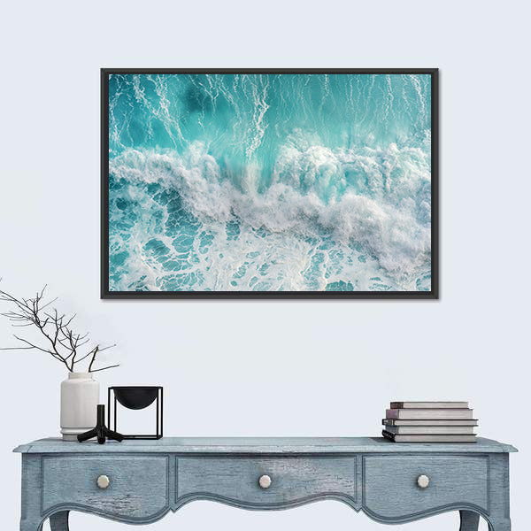 Aerial View Of The Ocean Wave Canvas Wall Art