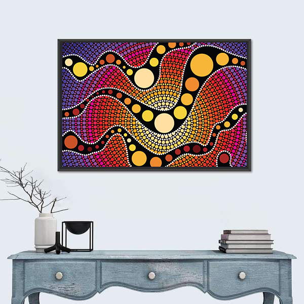Colorful Dot Connection Canvas Wall Art