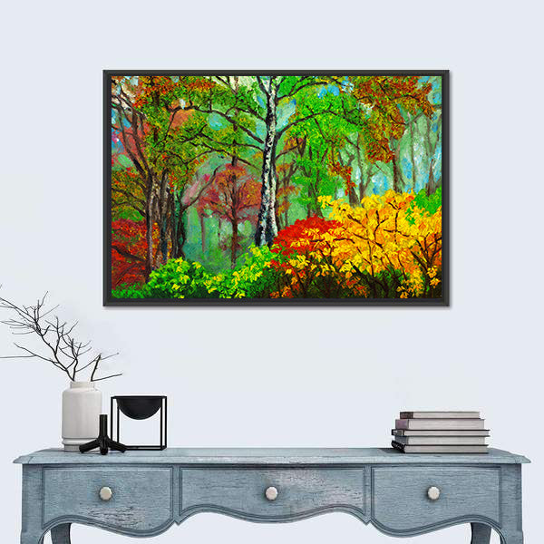 Birch Forest Oil Painting Canvas Wall Art