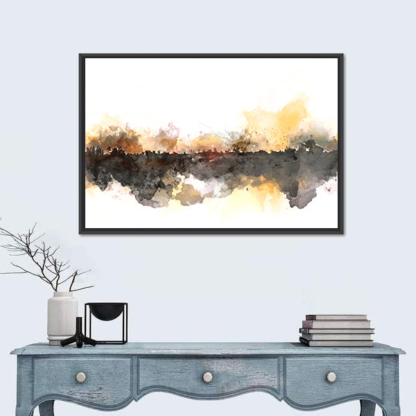 Sunlit Misty Forest Watercolor Canvas Wall Art