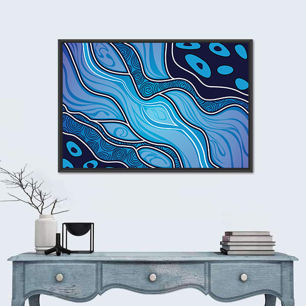 Aboriginal River Abstract Canvas Wall Art