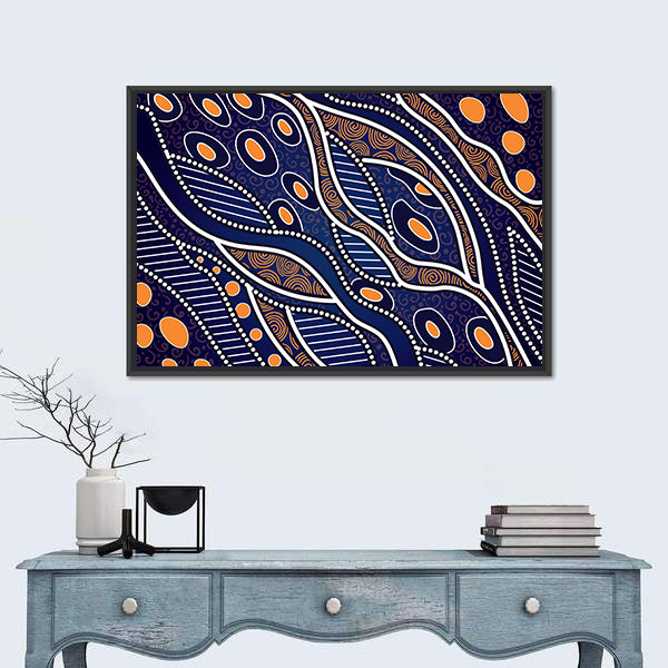 Aboriginal Lake Concept Canvas Wall Art