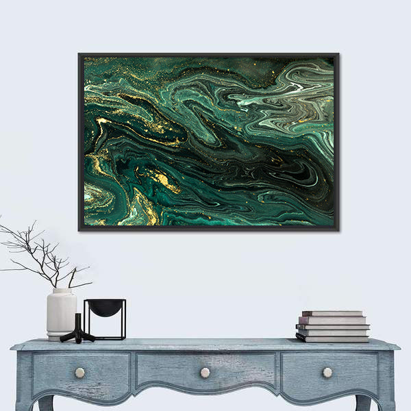 Green Marble Acrylic Pattern Canvas Wall Art
