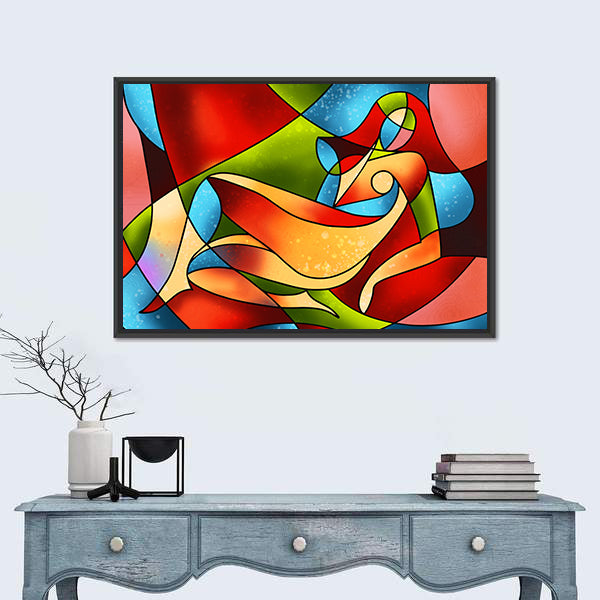 Stained Glass Female Figure Canvas Wall Art