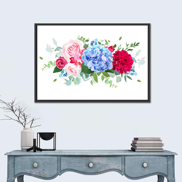 Summer Wedding Floral Bouquet Canvas Wall Art
