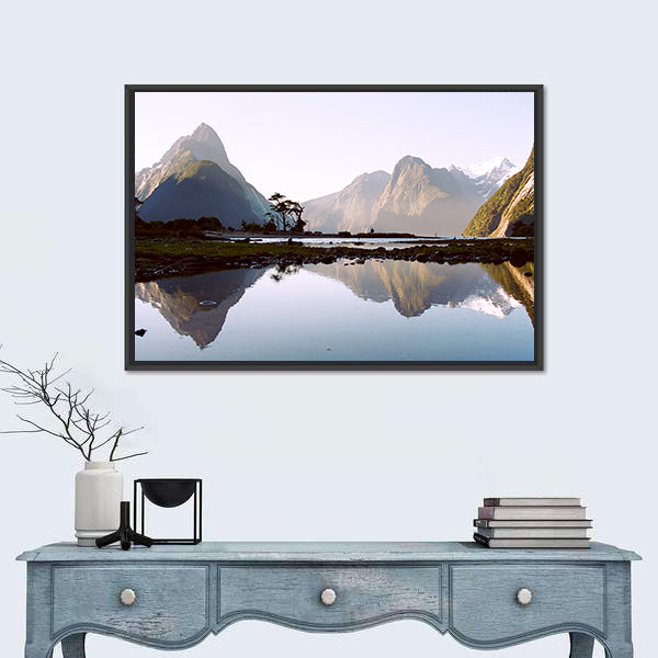 Milford Sound Early Morning Reflection Canvas Wall Art