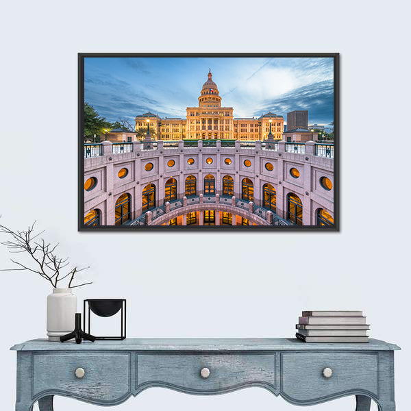 Austin State Capitol at Blue Hour Canvas Wall Art
