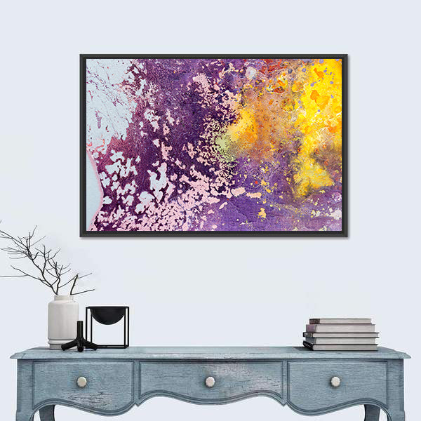 Purple and Yellow Abstract Texture Canvas Wall Art
