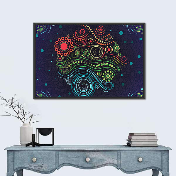 Colorful Aboriginal Dot Canvas Wall Art