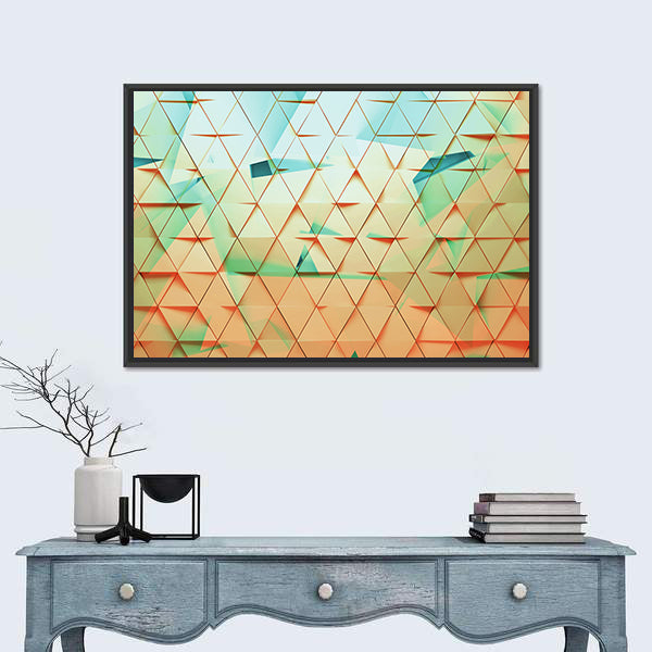 Polygonal Triangle Tessellation Canvas Wall Art