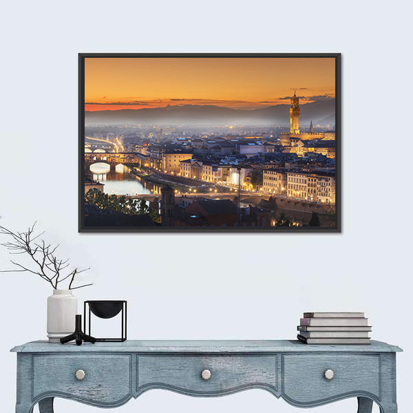 Florence During Sunset Canvas Wall Art